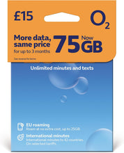 Load image into Gallery viewer, O2 £15 Pack SIM Card